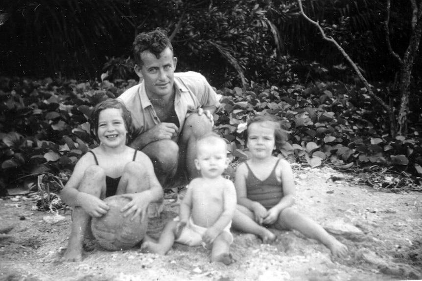 1940s photo of Charles McLeod with young family 