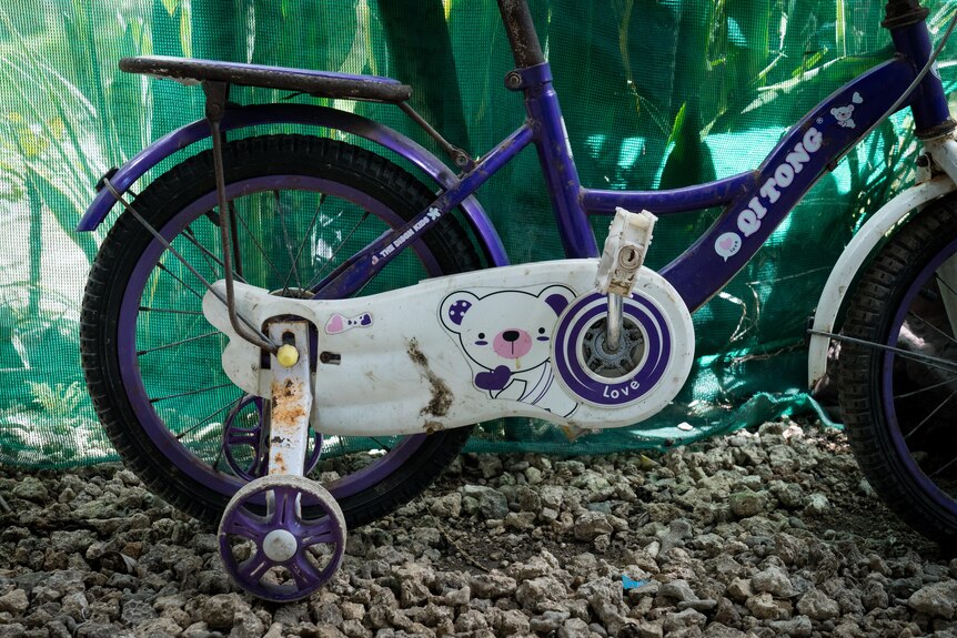 A photo of a kids bike.