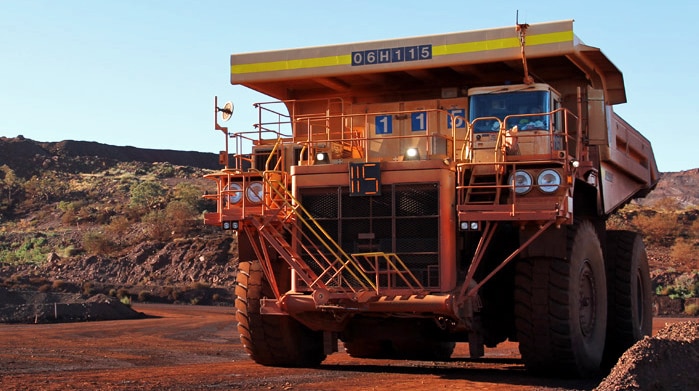 An iron ore haul truck
