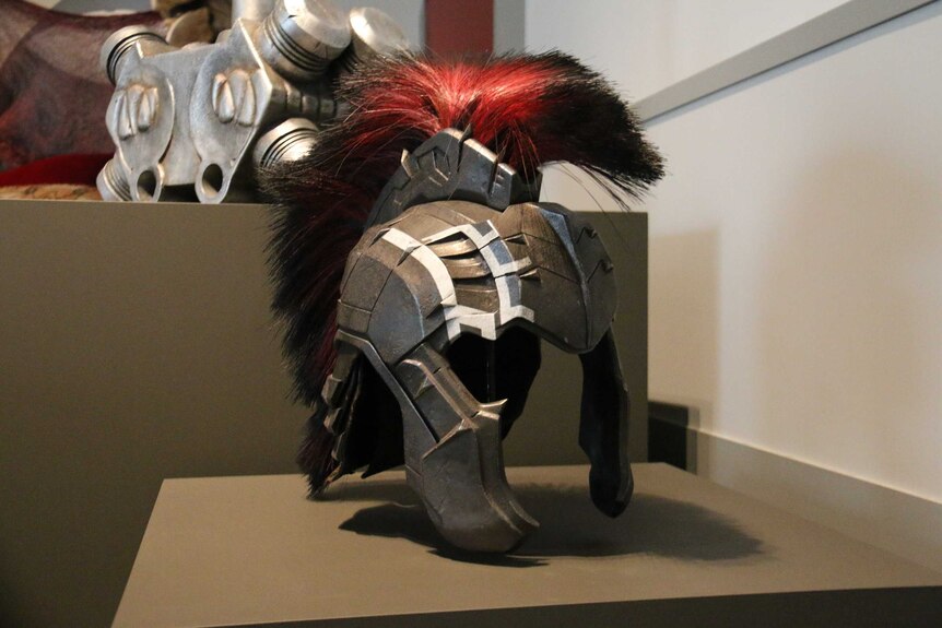 Hulk's gladiator helmet from Thor: Ragnarok on display at GOMA