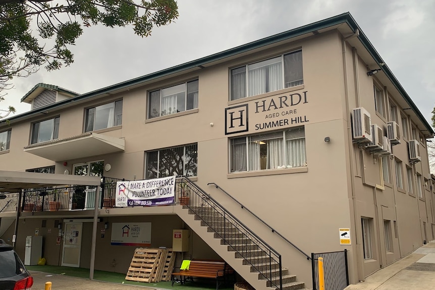 a building with the hardi aged care sign at the front