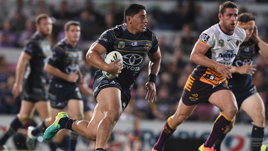 The Cowboys' Jason Taumalolo in action during the NRL semi-final against Brisbane in Townsville.