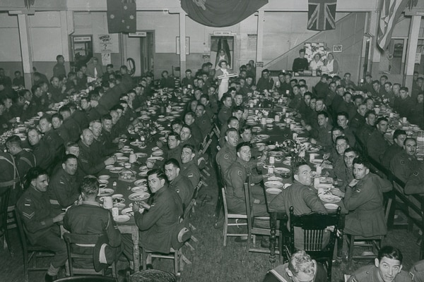 An AIF lunch at the Adelaide Cheer Up Hut.