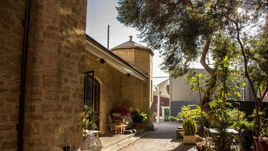 The cafe and the courtyard at the old gaol, 5 June 2014.