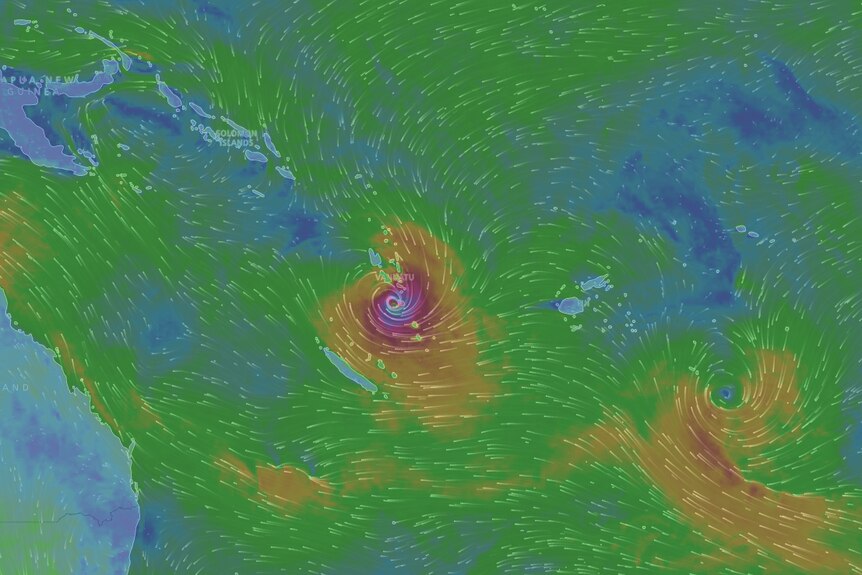 Cyclone Cook seen directly over Vanuatu