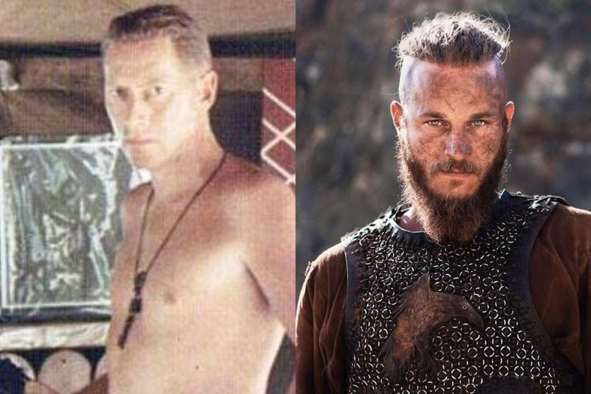 Lieutenant Colonel Harry Smith in Vietnam and Travis Fimmel in the television show Vikings.