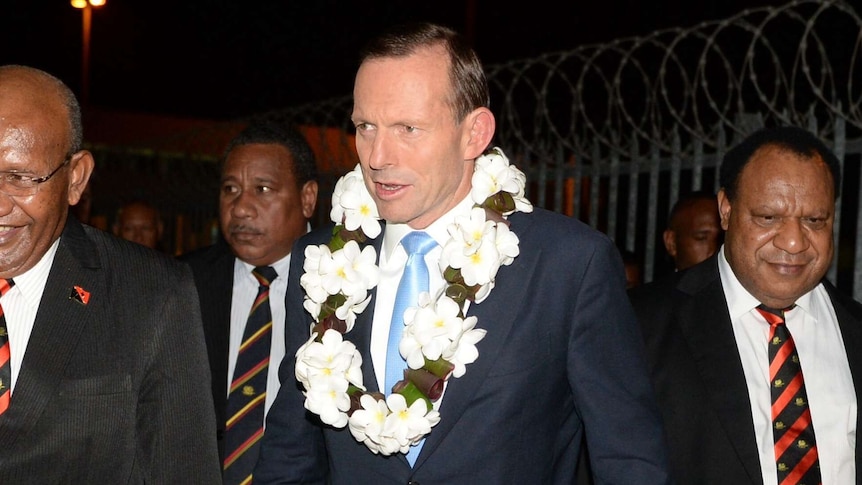 Tony Abbott arrives in PNG