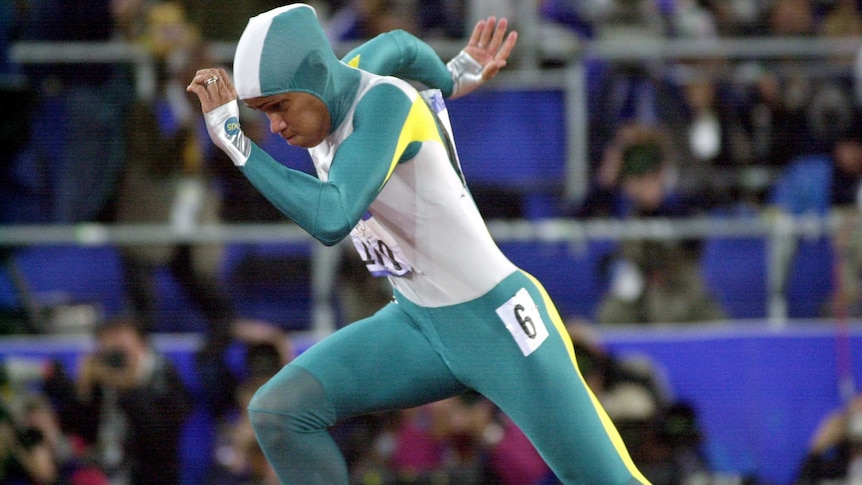 Cathy Freeman in the 2000 Sydney Olympics 400m final.