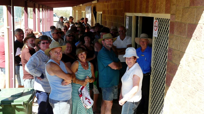 Voters queue up at the Birdsville gym in far south-west Queensland on September 2, 2013