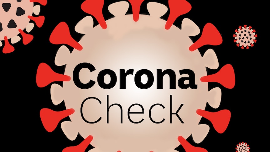 Coronavirus blob graphic with spikes in header CoronaCheck
