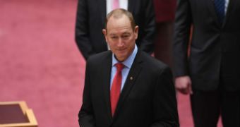 Custom image of Fraser Anning after he delivered his address in Parliament.