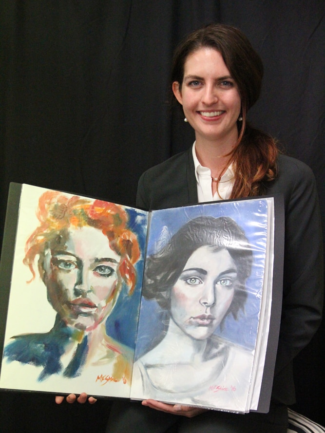 Lawyer and artist Megan Shine shows some of her work