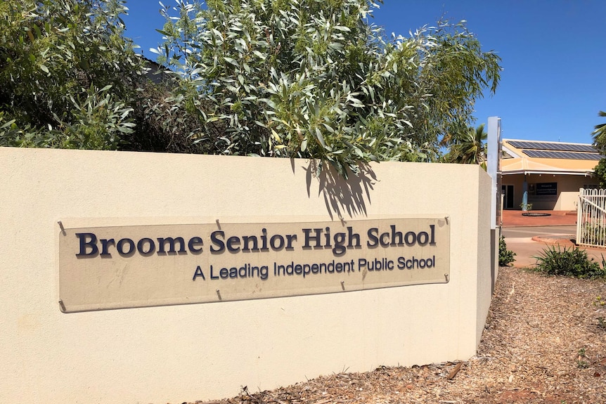 Broome Senior High School sign.