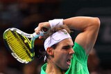 Rolling on...Nadal cruised past Tsonga after breaking the Frenchman's serve in the opening set.