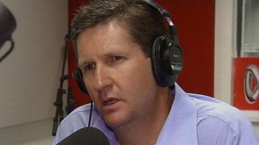 TV still of Qld Opposition and LNP Leader Lawrence Springborg speaking on ABC Local Radio