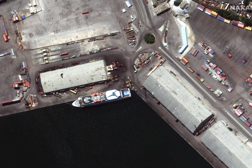 The Orient Queen liner docked before the explosion.