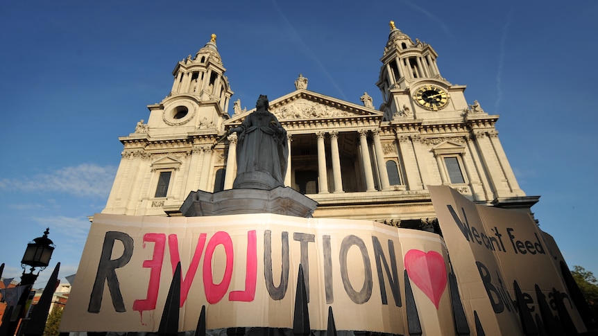 Occupy London protest in front of St Paul's Cathedral (AFP: Ben Stansall)