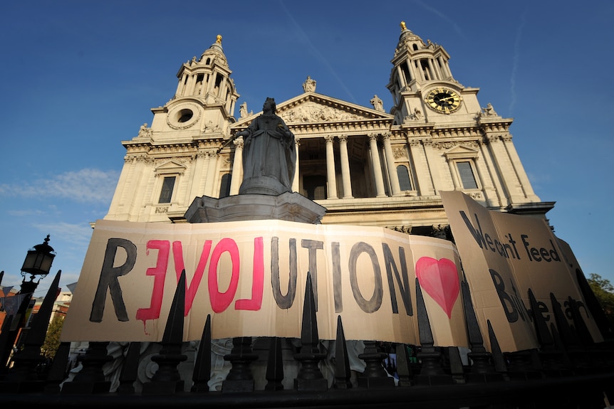 Occupy London protest in front of St Paul's Cathedral (AFP: Ben Stansall)