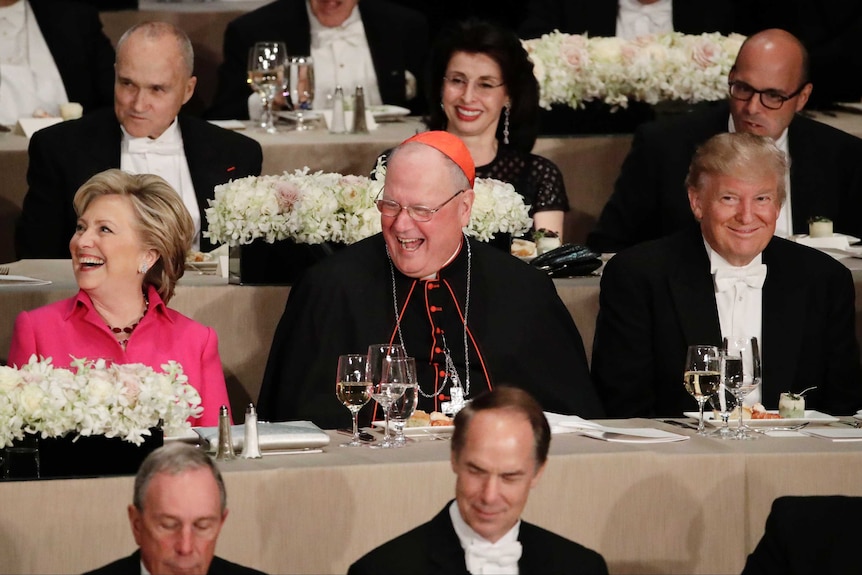 Hillary Clinton and Donald Trump at Al Smith dinner