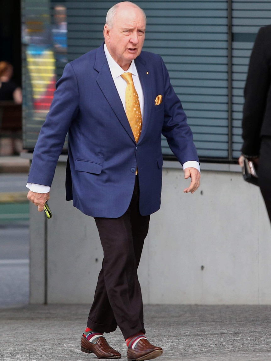 Alan Jones outside the Supreme Court in Brisbane