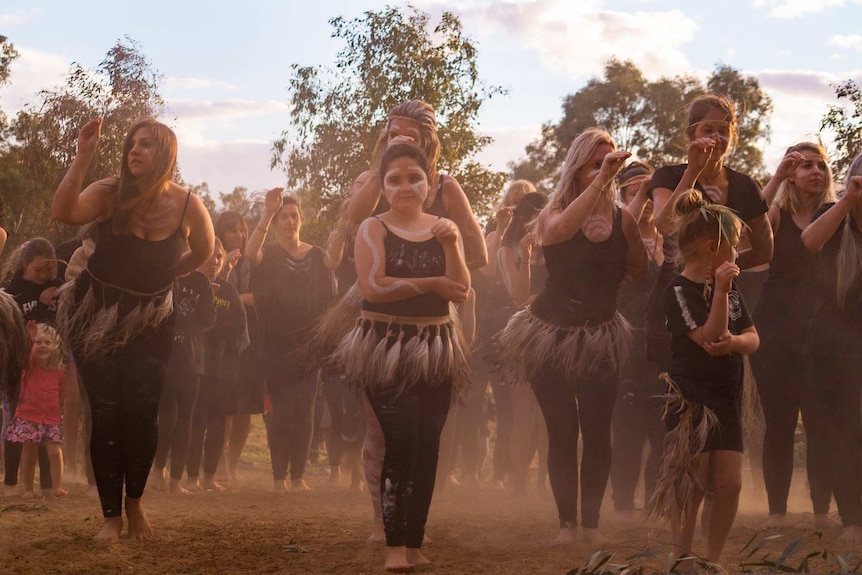 Aboriginal women from across NSW dance at the Wagga Wagga Corroboree. Organisers hope to make it an annual event.