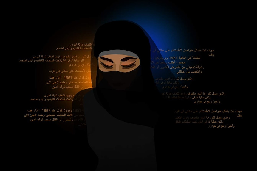 An illustration of a woman wearing a Niqab.