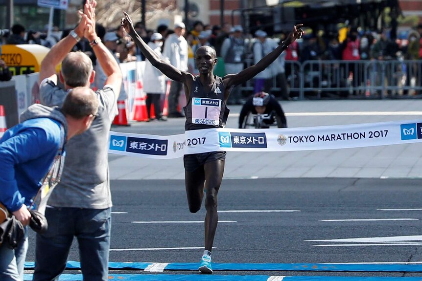 Wilson Kipsang wins the Tokyo Marathon