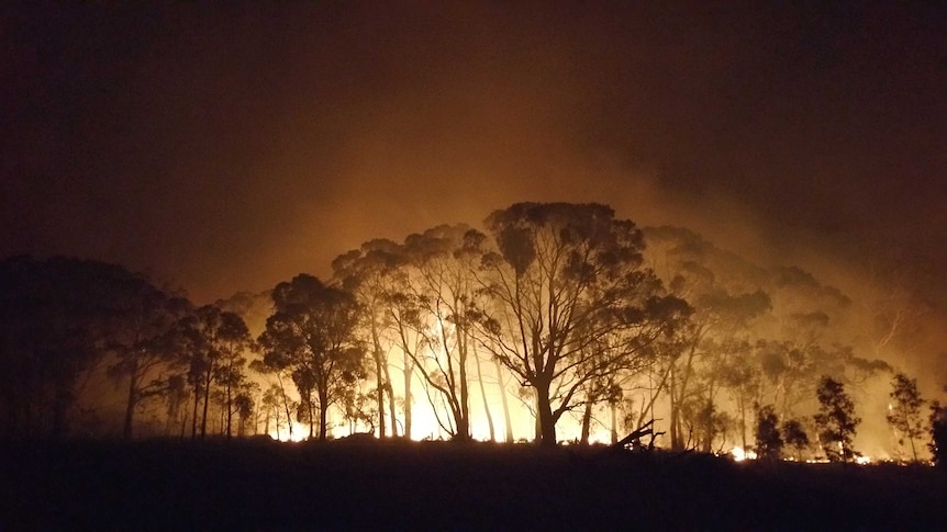 Lancefield fire in central Victoria.
