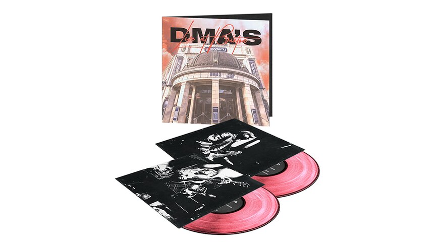 A mock-up of the vinyl gatefold for DMA'S 2021 album Live At Brixton