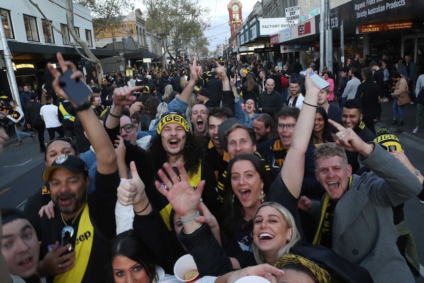 Tigers fans celebrate in Melbourne