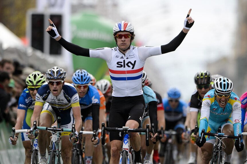 Bradley Wiggins wins a stage of the Tour de Romandie en route to this year's Tour De France.