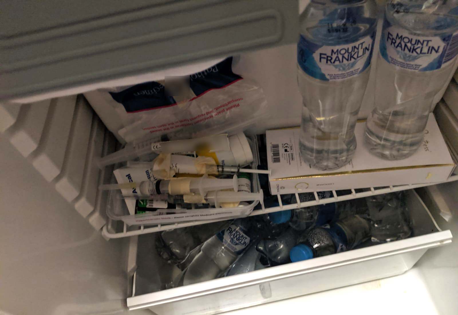 Image inside a fridge at a Dr Lanzer clinic.