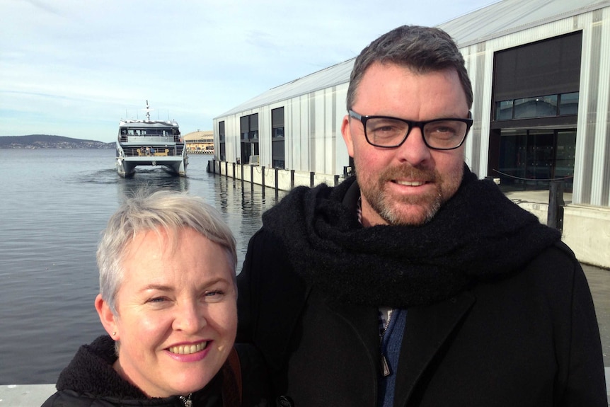 Catherine and Sam in Hobart for Dark Mofo