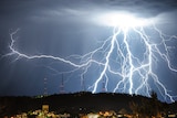 Lightning over Mt Coot-tha.