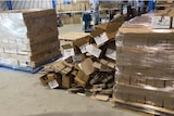 The pallets were wrapped in plastic