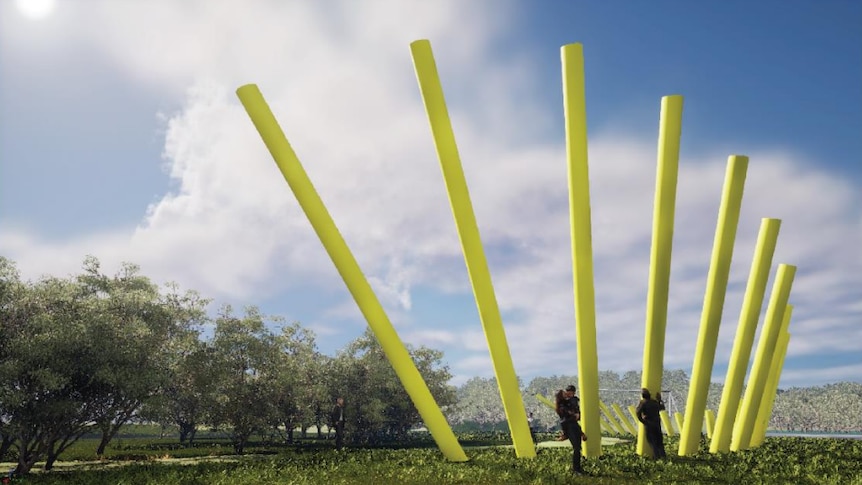 Proposed 'Welcome Gesture' sculpture in Burnie, Tasmania.