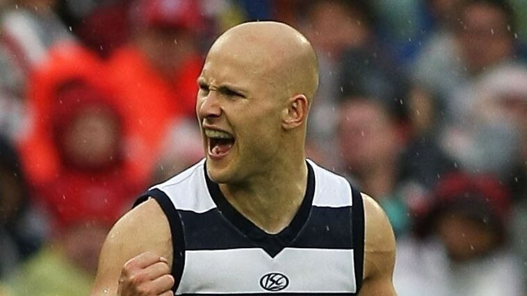 Cats win: Brownlow Medallist Gary Ablett celebrates an epic victory.
