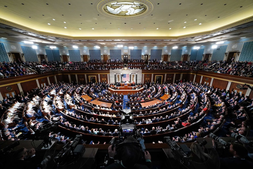 US President Donald Trump delivers the State of the Union address to a joint session of the US Congress