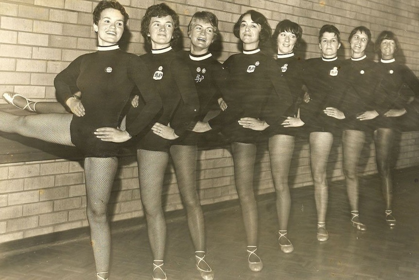 The female team of the Port Macquarie Physical Culture Club in 1977 in a posed photo