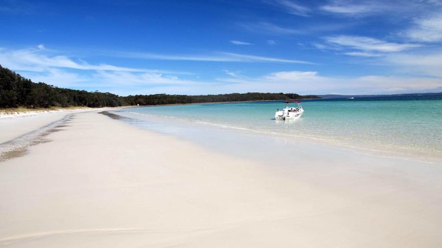 Long beach inside the Beecroft Peninsular boasts white sands and turquoise waters