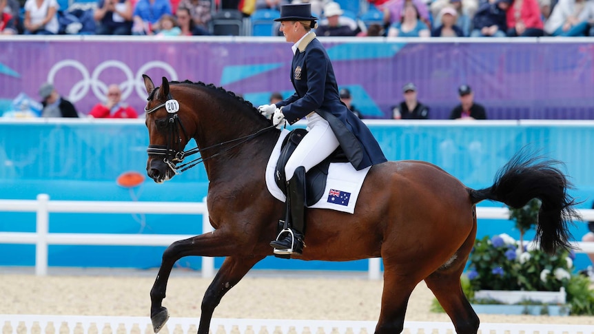 Mary Hanna rides during the equestrian individual dressage