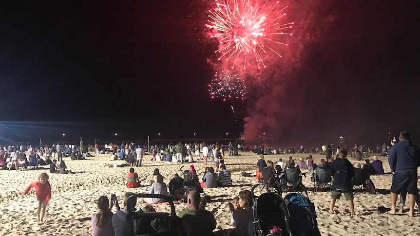 Adelaide's New Year's fireworks (Photo by ABC's Shuba Krishnan)