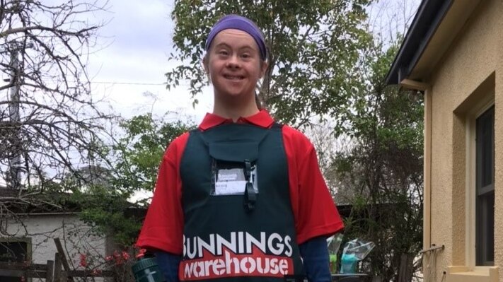 Image showing Canberra woman Neave Darmody proudly wearing her work uniform from Bunnings Hardware