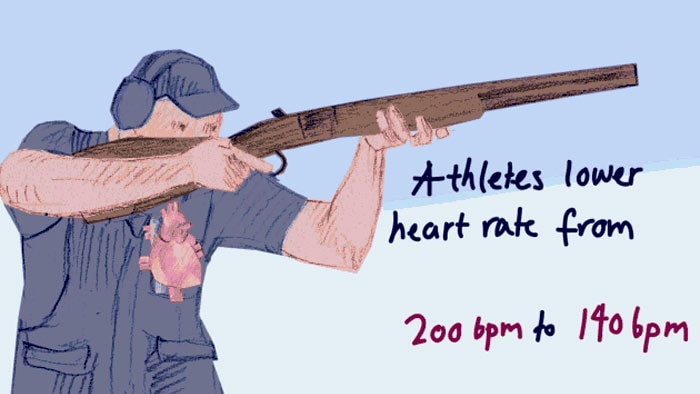 Biathletes can lower their heart rates by 60bm during competition