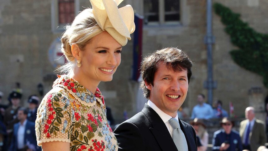 James Blunt and Sofia Wellesley arrive for the wedding ceremony.