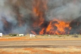A bushfire burning near Exmouth