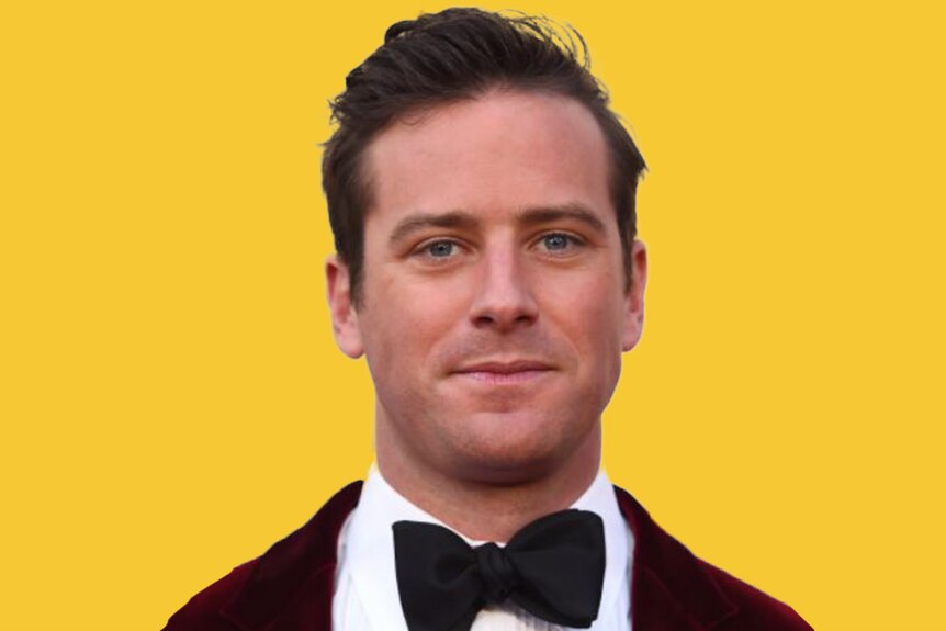 Headshot of Armie Hammer with yellow background