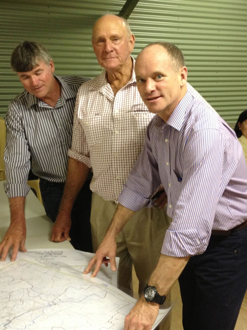 (LtoR) Rick Keogh, Bill Chandler and Qld Premier Campbell Newman