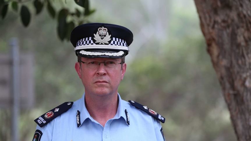 Queensland Deputy Police Commissioner Bob Gee speaks to the media.