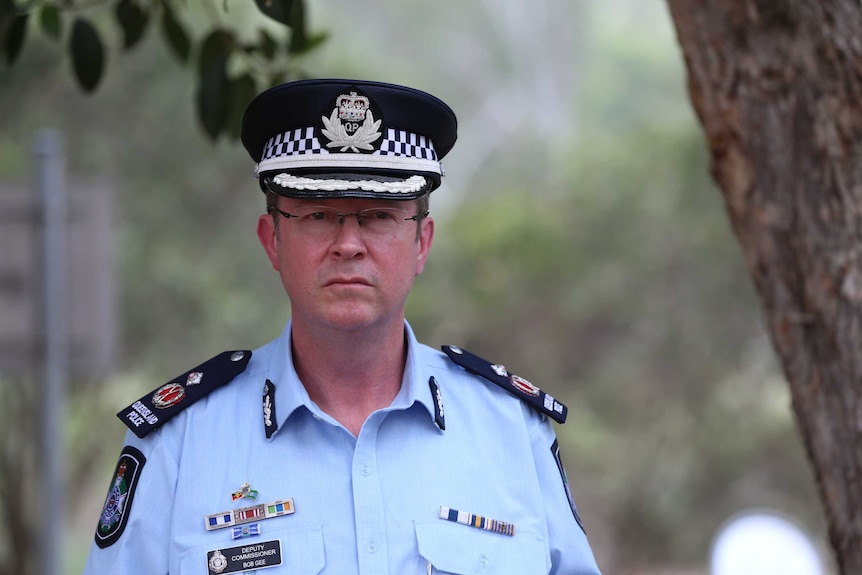 Queensland Deputy Police Commissioner Bob Gee speaks to the media.